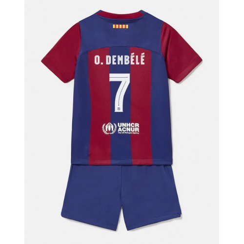 Barcelona Ousmane Dembele #7 Hjemmedraktsett Barn 2023-24 Kortermet (+ Korte bukser) Barcelona Ousmane Dembele #7 Hjemmedraktsett Barn 2023-24 Kortermet (+ Korte bukser)